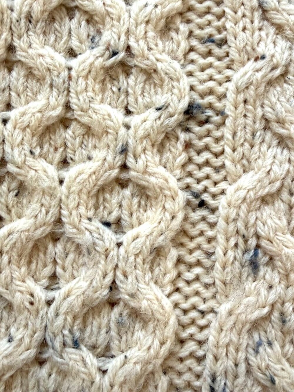 Western Island Men's Fisherman Sweater M Cable Knit Wool Ireland Pullover Cream - Picture 2 of 8